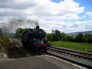 Steam Engine Coming into Redmire